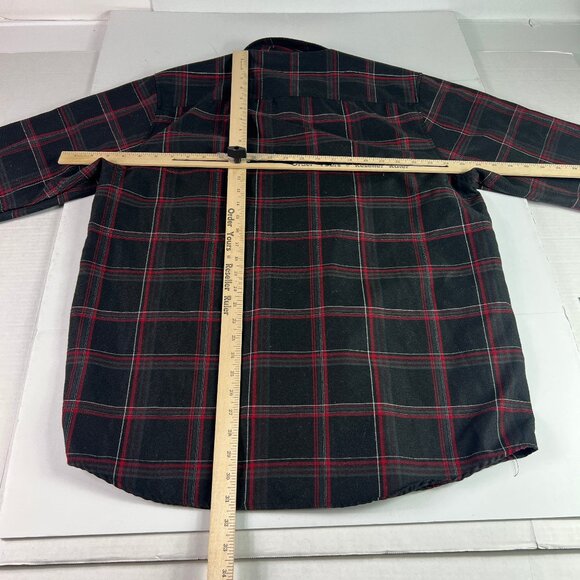 Dixxon Snap On Tool Flannel Shirt Adult Large Black Plaid Button Up Long Sleeve - Picture 14 of 16